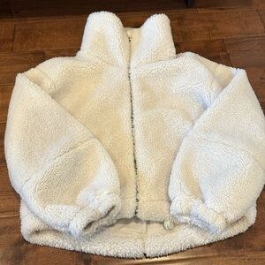 Lululemon Cinchable FLEECE ZIP-UP cream color